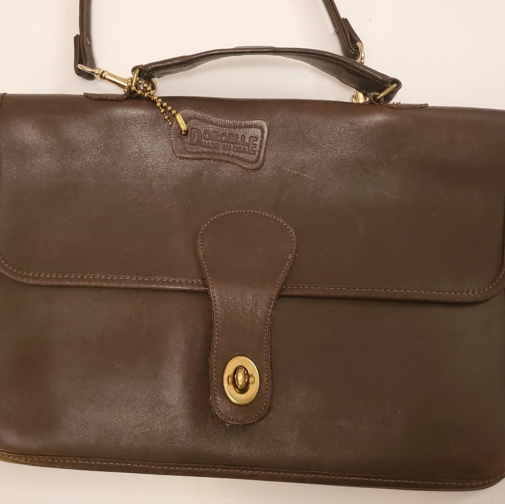 Dorcelle dark brown leather handbag